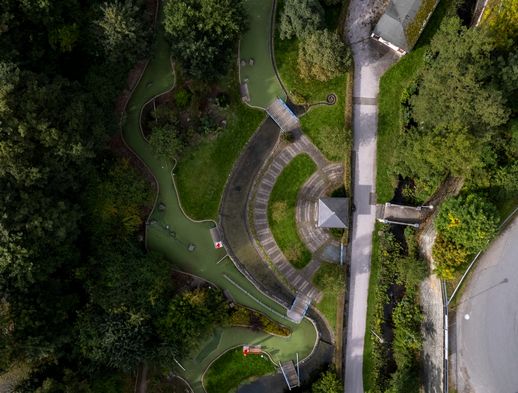Vogelperspektive von Minigolfanlage